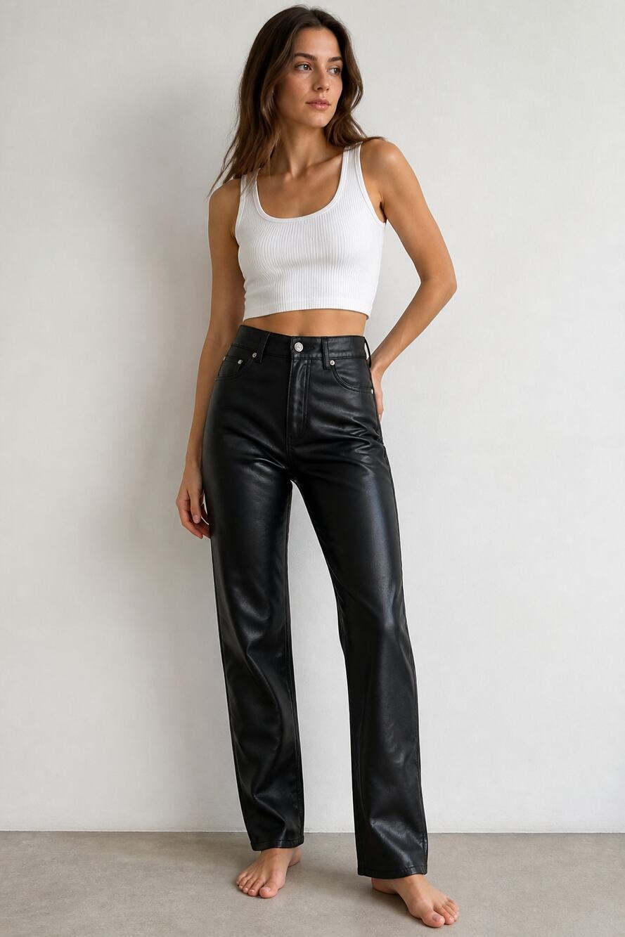 ZARA Black Faux Leather Skinny Pants Size 2